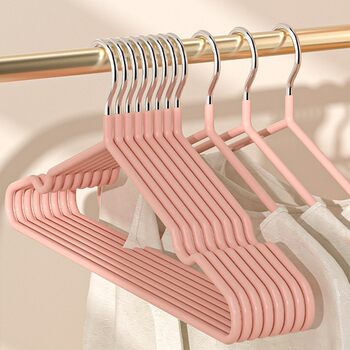 [10-Pack of Seamless Non-Slip Clothes Hangers] Dormitory Student Anti-Shoulder Angle Clothes Hangers for Drying Clothes Adult Clothes Hangers X26