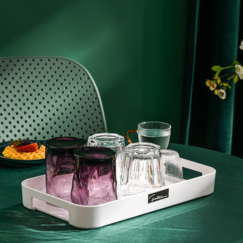 Water Cup Tray Rectangular Household Tea Cup Nordic Light Luxury Living Room Plastic Commercial Tray Plate Kettle Dumpling