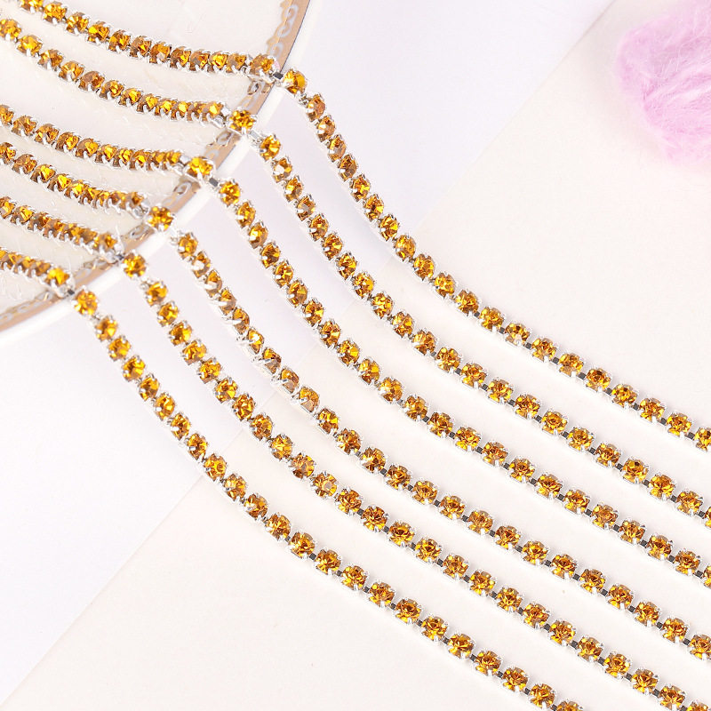 彩色钻链1.5/2/2.5/2.8/3.0/4mm密集型水钻爪链DIY手机壳贴钻材料