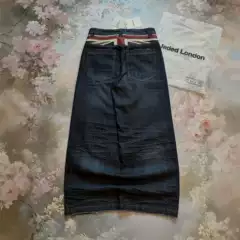 In-Stock European and American Style Patchwork High-Waisted Jeans Unisex Y2K High Street Loose Versatile Straight-Leg Floor-Length Pants