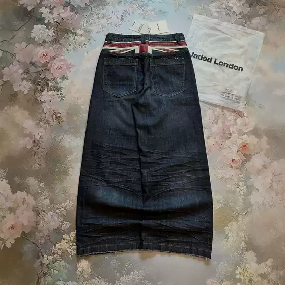In-Stock European and American Style Patchwork High-Waisted Jeans Unisex Y2K High Street Loose Versatile Straight-Leg Floor-Length Pants