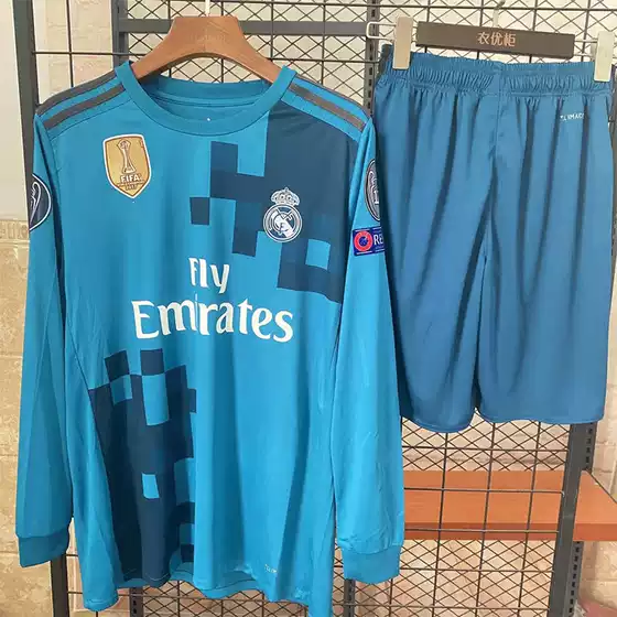 1718 Real Madrid Second Away Long-Sleeved Suit Jersey No. 7 Ronaldo Football Shirt