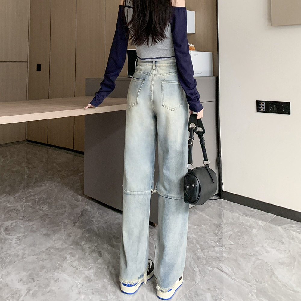 Plus Size Vintage High Waisted Straight Leg Jeans for Women Spring Collection Slim Fit Trendy Design Wholesale