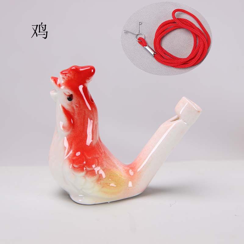 新款配挂绳十二生肖水鸟口哨12249吹出响亮声音口哨陶瓷工艺品