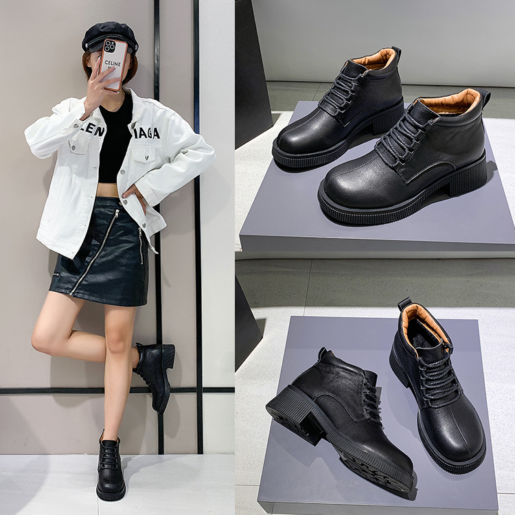 (Mới) Mã K2644 Giá 1490K: Boot Cổ Thấp Nữ Wetdna Mũi Tròn Hàng Mùa Xuân Thu Đông Dày Ấm Giày Dép Nữ Chất Liệu Da Bò G04 Sản Phẩm Mới, (Miễn Phí Vận Chuyển Toàn Quốc).