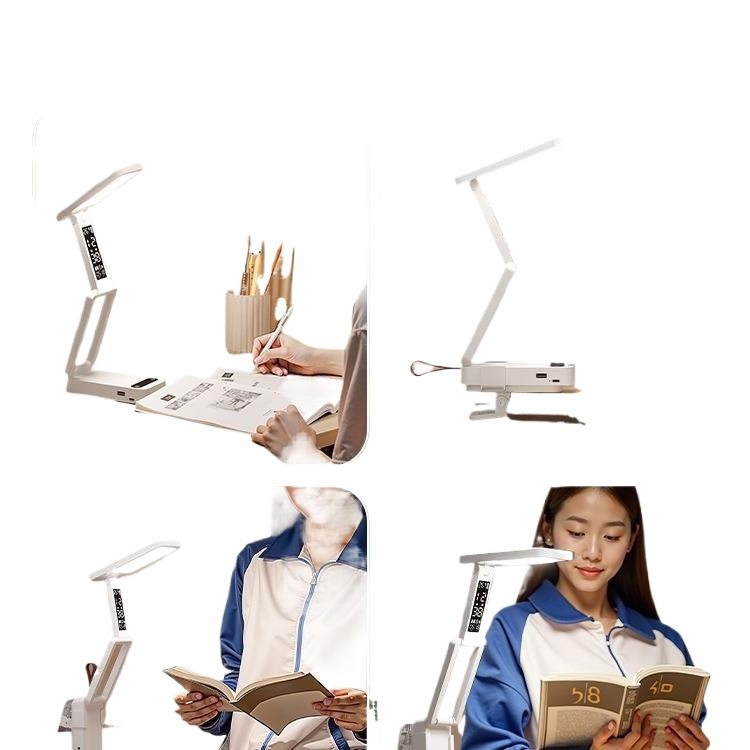 Clip Table Lamp Folding Rechargeable Eye Protection Learning High School Student Dormitory Lamp Student Portable Ultra-Long Life Lamp
