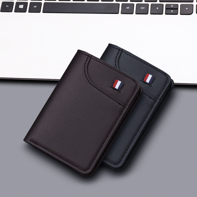 Vertical men's wallet cross-border card bag wholesale ultra-thin men's wallet anti-degaussing simple men's wallet