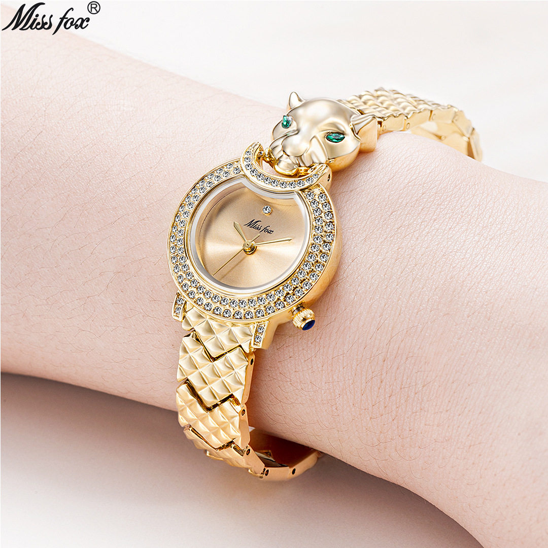 MISS FOX女士手表正品设计感豹子小表盘手链表潮流时尚女款石英表