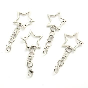 D50 Xiaohongshu Same Style Creative Five-Pointed Star Figure-Eight Lobster Clasp Keychain DIY Doll Pendant Star Metal Clasp