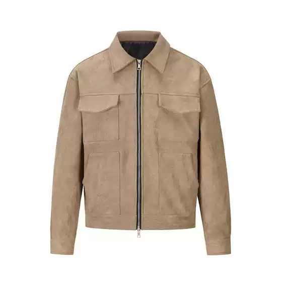 European and American High Street Ins Same Style Trendy Men's and Women's Jackets Deerskin Velvet Thickeneded Zipper Large Flap Pocket Pants Jacket