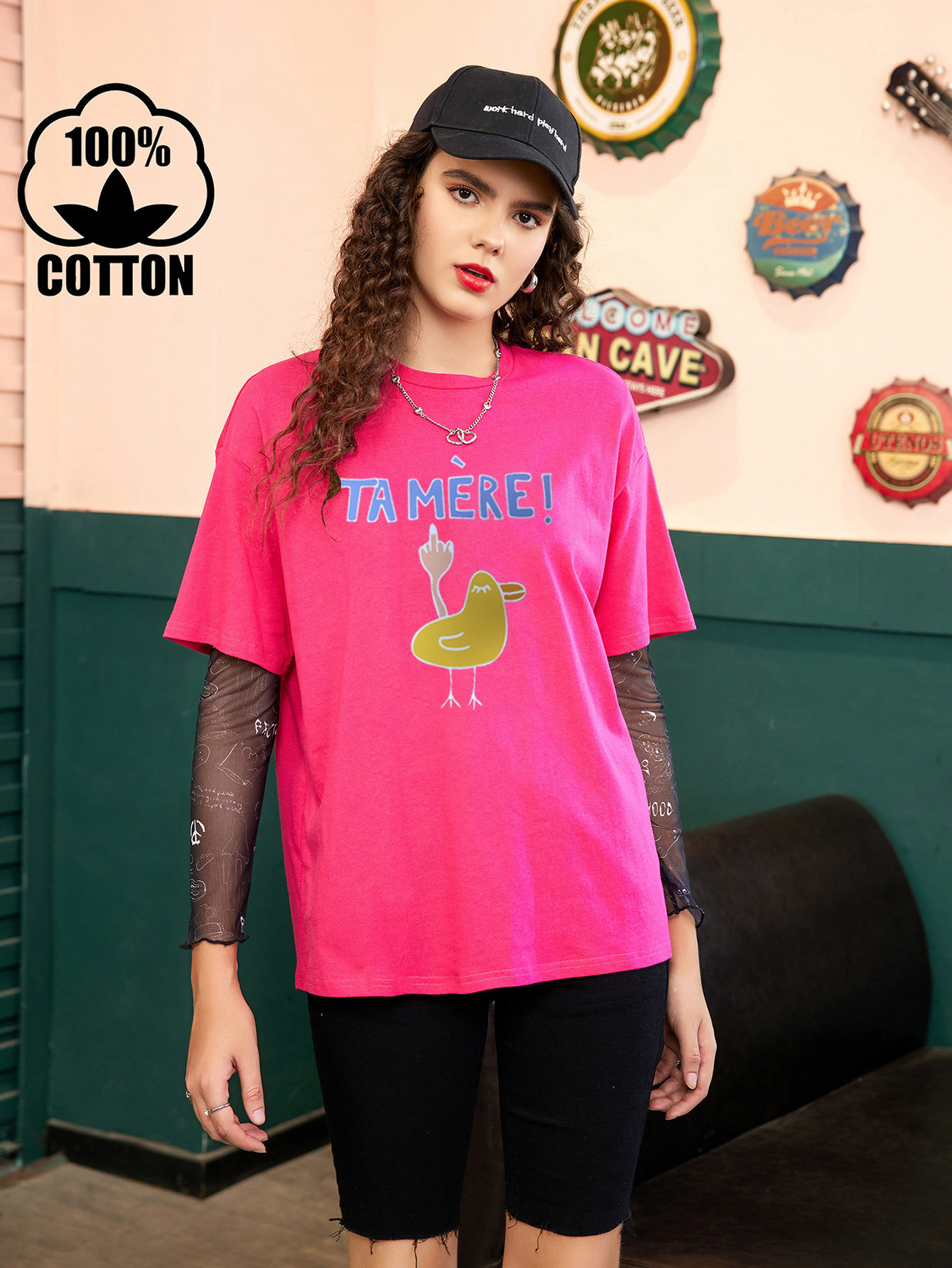 Cotton Printed Short Sleeve T Shirt Womens Casual Wear Comfortable Fit for Summer Ready to Ship
