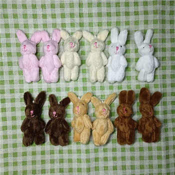 6cm Long Hair Joint Little Rabbit Naked Rabbit Decoration Hat Skirt Clothes Mobile Phone T-shirt Coat Material Accessories Accessories
