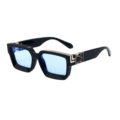 C10 bright black frame gold sky blue film