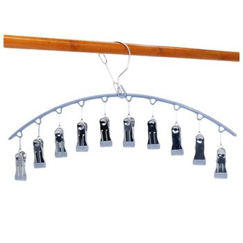 Windproof Multifunctional Rubber-Coated 10-Clip Stainless Steel Plastic-Coated Drying Rack Multi-Head Clothes Drying Rack Clip Sock Rack Non-Slip Clip