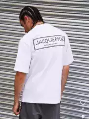 2026 European and American Trendy Brand Jacquemus Capri Island Fish Cartoon 280g Heavyweight T-Shirt Short Sleeve Factory Direct Sale