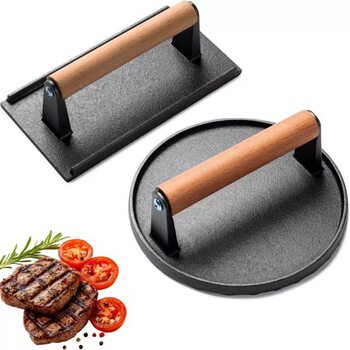 Meat Press Board Amazon's Popular Outdoor Barbecue Grill Burger Cast Iron Steak Teppanyaki Cross-Border Uncoated