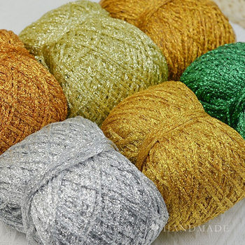 Pure Silk Hollow Yarn Glitter Thread Gold Yarn Fantasy Yarn Violent Bear Internet Celebrity Crochet Yarn Laser Flash Hollow Yarn