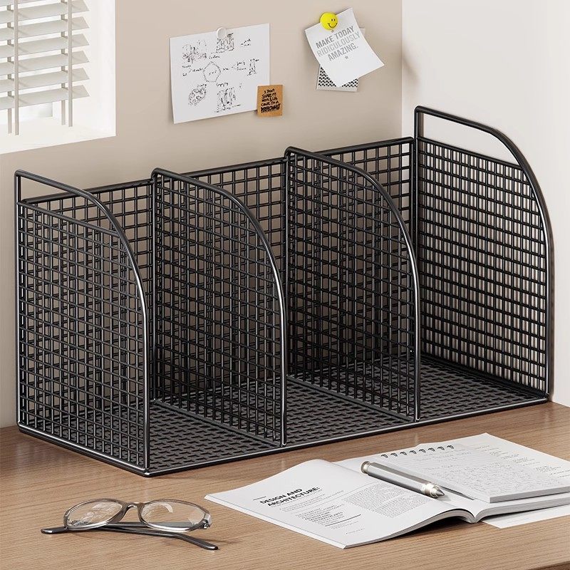 File Storage Rack Desktop Bookshelf File Rack Book Stand Office Folder Storage Organizer Box File Box
