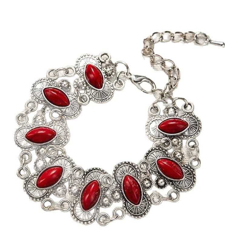 Cross-border Hot-selling Personalized Retro Turquoise Bracelet Bohemian Ethnic Style Bracelet for Women Light Luxury Elegant Bracelet