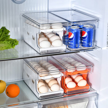 Slide-type refrigerator storage fresh-keeping storage box shockproof rolling double-layer egg holder with lid dustproof sealing egg box