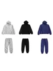 26 Spring and Autumn New Overseas Popular Men's Fleece Set, Cross-Border Reflective Stripe Couple's Casual Hooded Sportswear