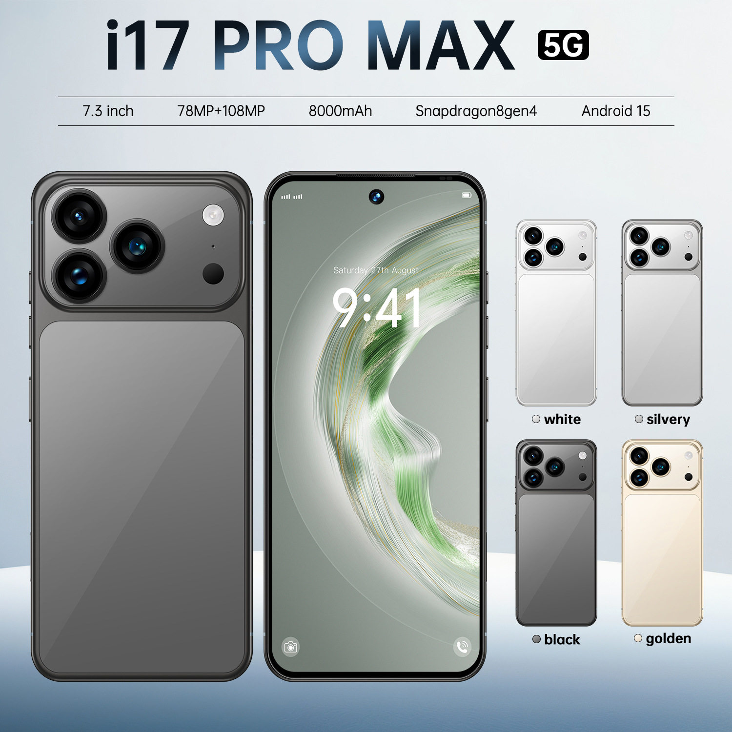 Горячий продаваемый трансграничный Android-смартфон i17 Pro Max 16 + 1T source прямые продажи с фабрики, мобильный телефон для внешней торговли Изображение 1