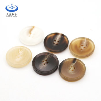 Factory spot wholesale resin pattern button ladies suit coat windbreaker button pull flower imitation horn buckle