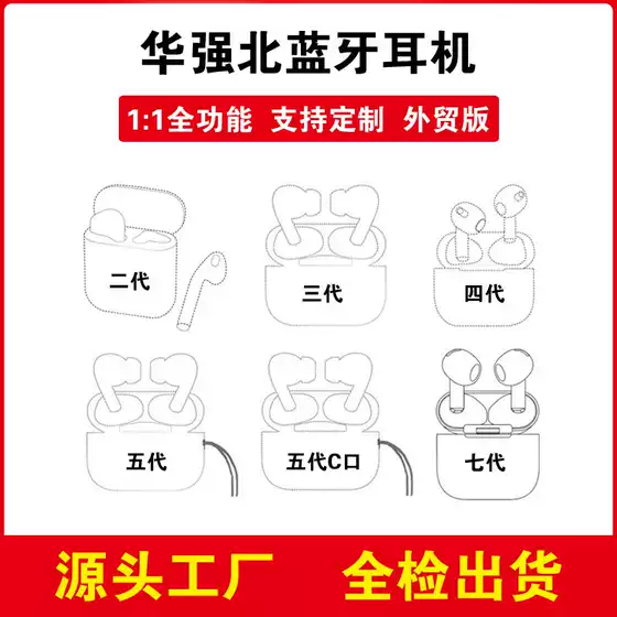 Suitable for Apple 14 Iphone15 Promax Huaqiangbei Fourth, Fifth, Sixth and Seventh Generation Noise Reduction Bluetooth Headset Wholesale