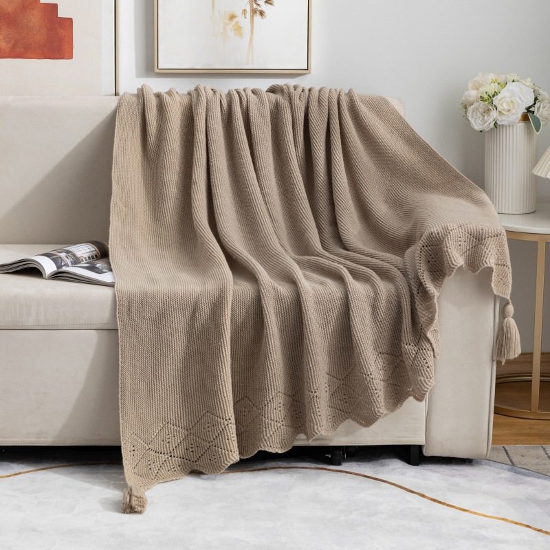 New Light Luxury Style Solid Color All-Season Blanket Office Nap Sofa Blanket Knitted Blanket Bedside Blanket