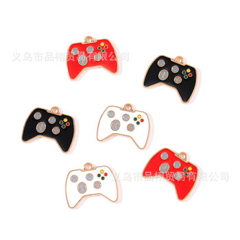 Alloy oil drop diy jewelry accessories cartoon game handle pendant creative hair accessories necklace earrings pendant handmade