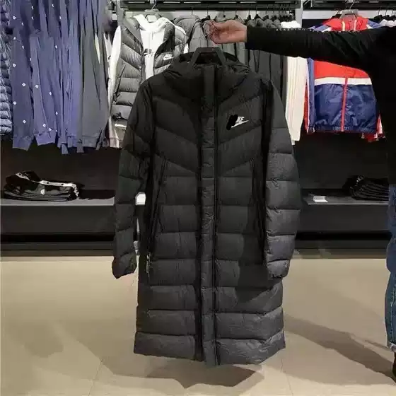 Sports Academy Winter Training down Coat Cotton Over-The-Knee Long Training Windproof Men's and Women's Warm Sports Thickened Winter