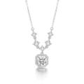 silver-Zircon diamond necklace (thick real gold color)