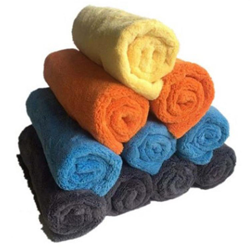 Coral Fleece Car Wash Towel, Cut-Edge Square Towel, Cross-Border Trade, Thickened, Absorbent Cleaning Cloth, Car Wiping Towel, Practical Cleaning Cloth