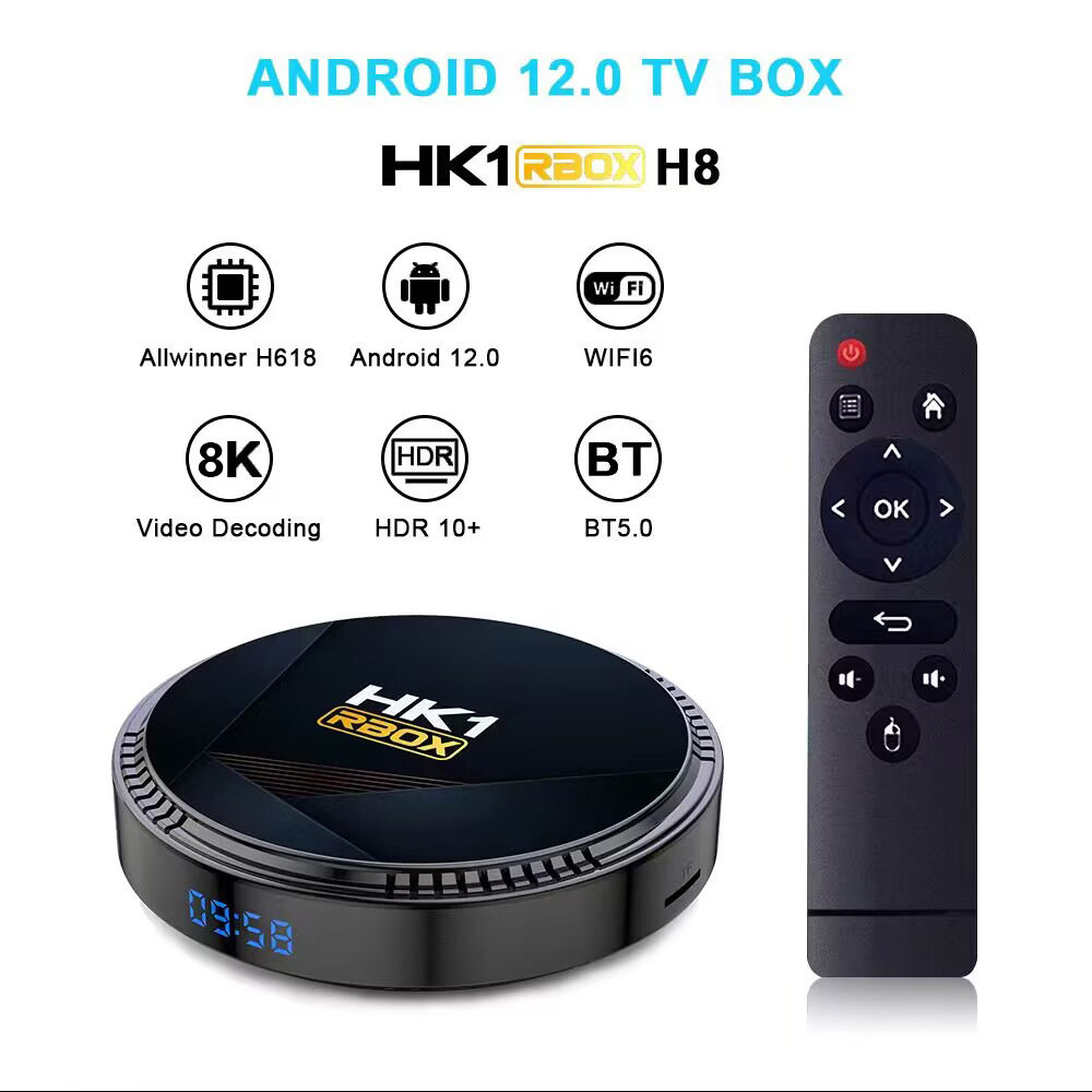 Hk1 Box-H8 Set-Top Box H618 Bluetooth 4K Hd Dual-Band Wifi6 Network Tv Box Tvbox