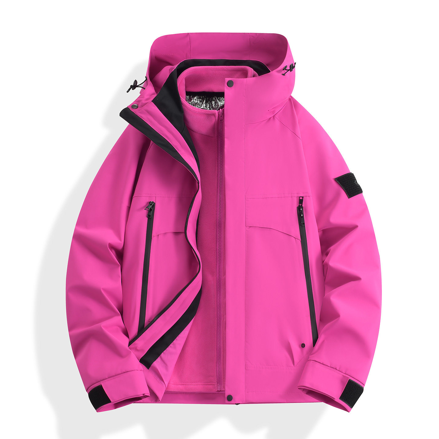 2025 New Style Jacket for Men and Women Three-In-One 0.05kg Piece Set Windproof and Waterproof Autumn and Winter Outdoor Mountaineering Jacket 6518