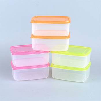 Medium Plastic Dumpling Box with Lid Refrigerator Storage Box Frozen Microwaveable Thawing Box 550 ml