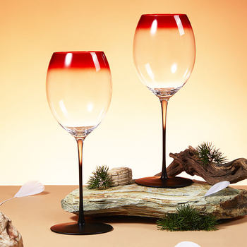 Chinese Style High-Looking Red-Crowned Crane Bordeaux Goblet Home Red Wine Glass Crystal Glass Goblet Set
