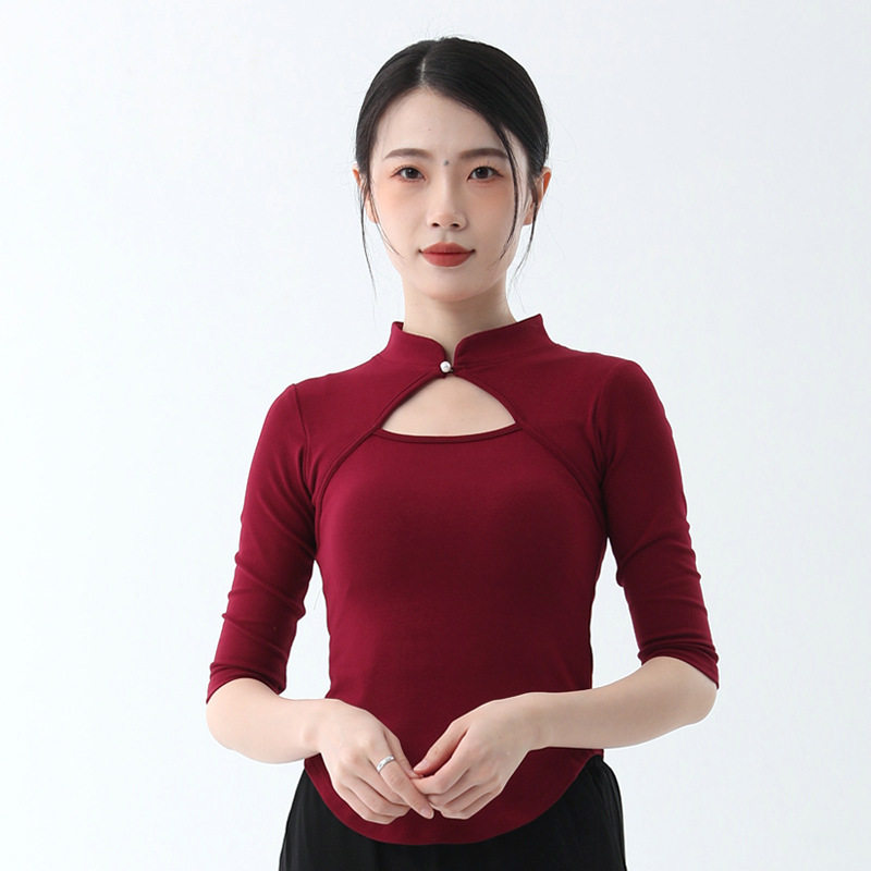 舞蹈演出服艺考现代舞练功服身韵形体服现舞气质上衣中国民族服装,淘宝优惠券,粉丝福利购,淘宝优惠卷