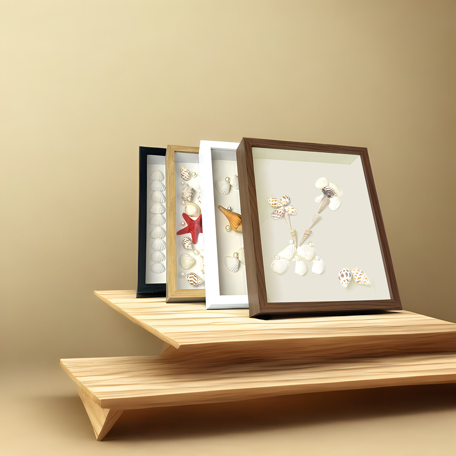 Stereo Hollow Photo Frame Specimen Frame DIY Handmade Table Seaside Shell Conch Dried Flower Display Picture Frame Memorial