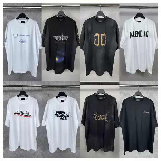 Correct version of Paris tide brand 2025B new cola letter embroidery men's and women's round neck cotton short sleeve T-shirt