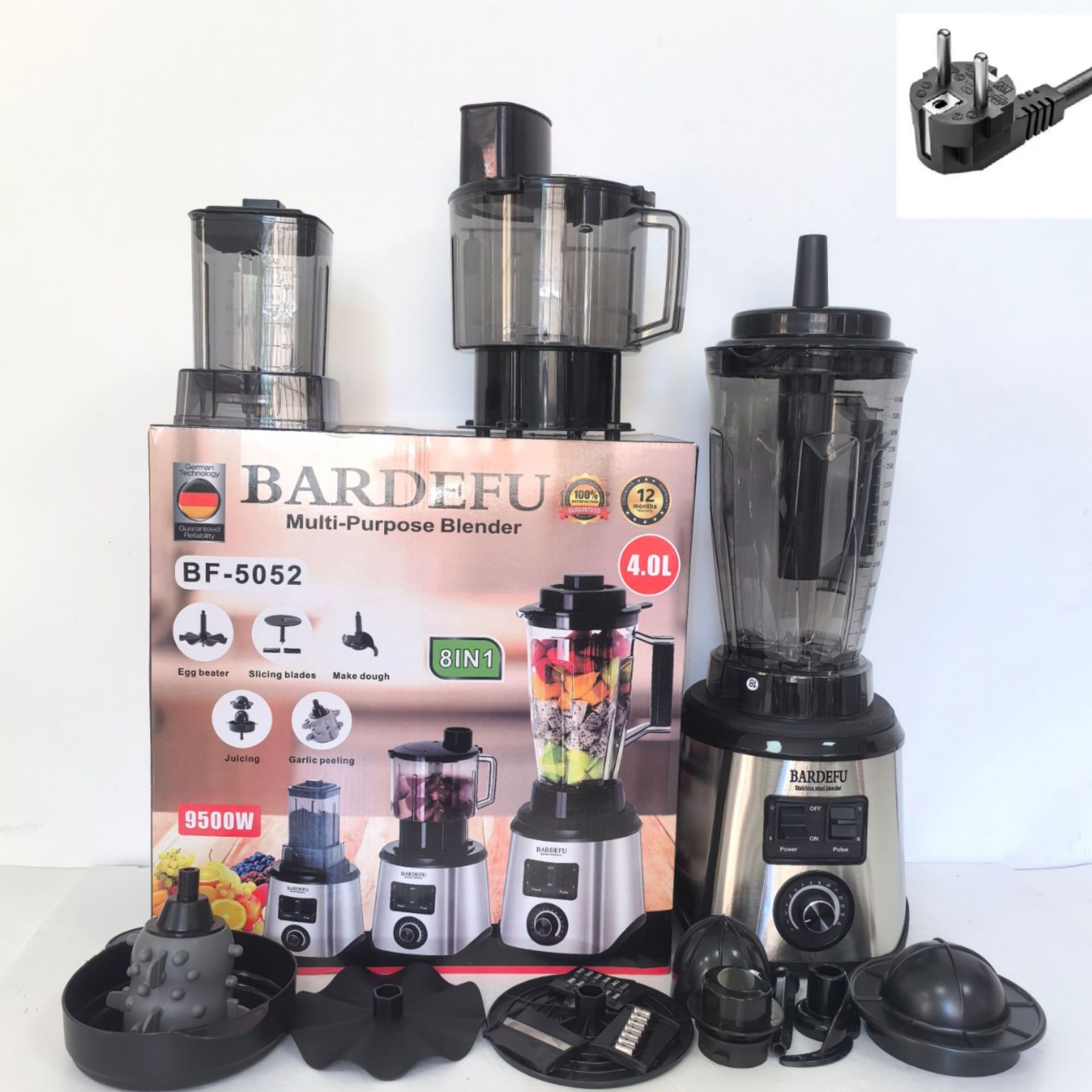 8-in-1 Blender Cross-Border North America and Europe Stainless Steel Large-Capacity Metal Wall-Breaking Machine Juicer Meat Grinder