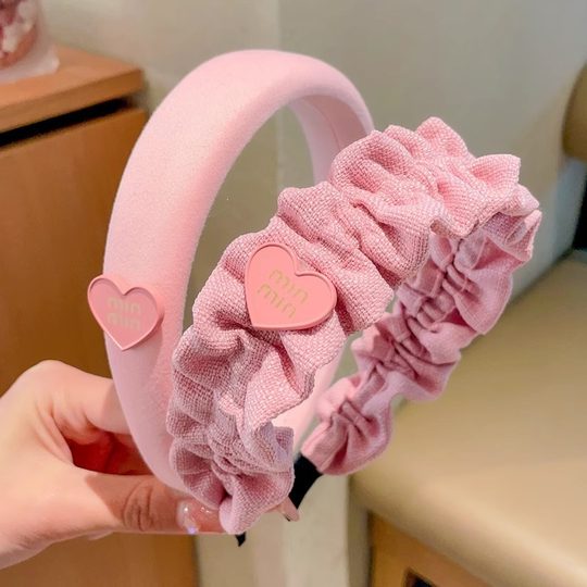 2024 new children's headband pink head grottoes headband hairpin girl's high-grade Western style little girl's hair bundle headdress