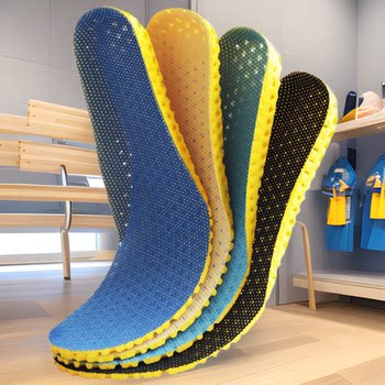 Sports insoles honeycomb high elastic shock absorption sweat absorption breathable thick basketball men's and women's running comfortable cross-border insoles wholesale