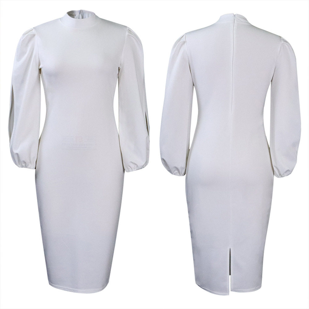 Plus Size Womens Dress Solid Color Elegant Style Fashionable Design Autumn Winter Collection Wholesale Available