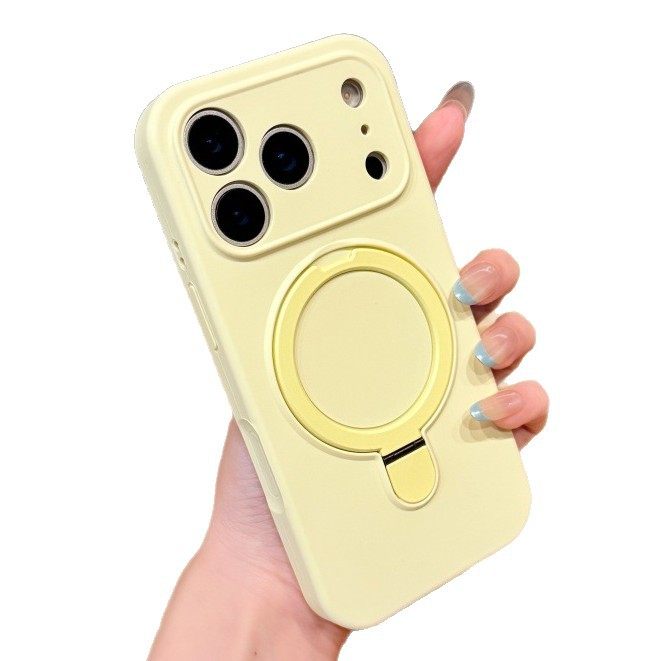 Suitable for Iphone17Promax Mobile Phone Case Liquid Silicone Magnetic Fulcrum Bracket Apple 17 Anti-Fall and Not Good to Hear