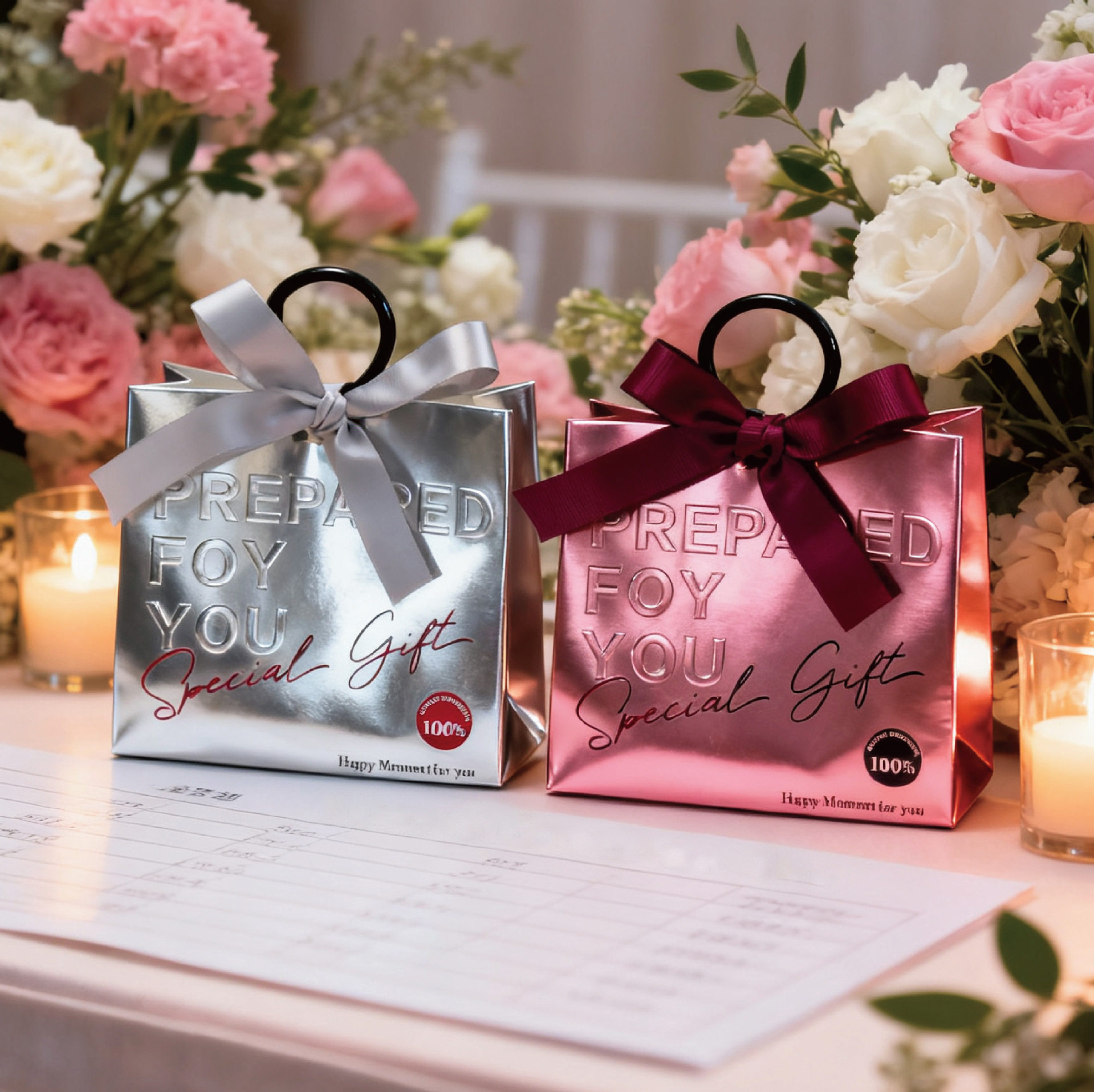 2025 Original New Wedding Candy Bag, Engagement Return Gift Silver Card Candy Box, European Ins Style Souvenir Bag