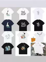 320g Wholesale Cross-Border Foreign Trade Correct Version L Brand T-Shirt Summer New Style Multiple Prints Casual Loose Fit Unisex