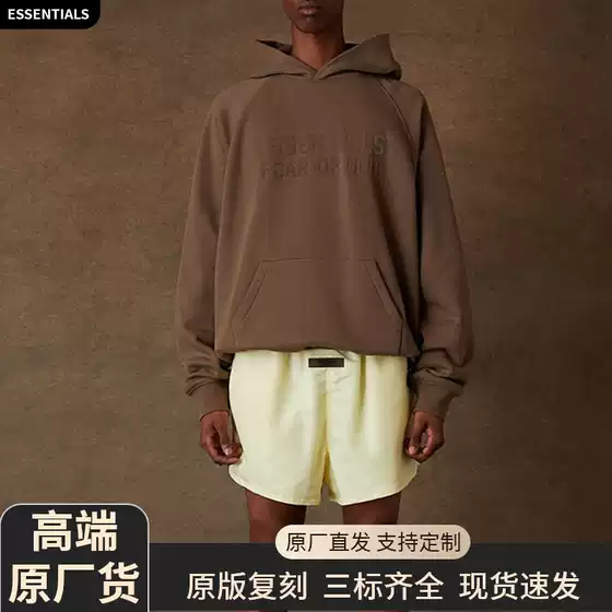 2022Fw New Autumn and Winter Fog Classic Flocking Essentials Trendy Brand Hooded Sweatshirt for Men and Women