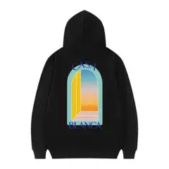 Cross-Border Streetwear Casablanca Graphic Painted Print Hoodie Drop Shoulder Hooded Sweatshirt