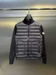 Correct Version of Mengjia's New Style Patchwork Stand-Collar Knitted Men's down Jacket, Unisex Mid-Length Style